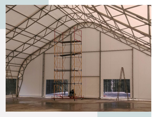 Шатровые ангары в Лобне